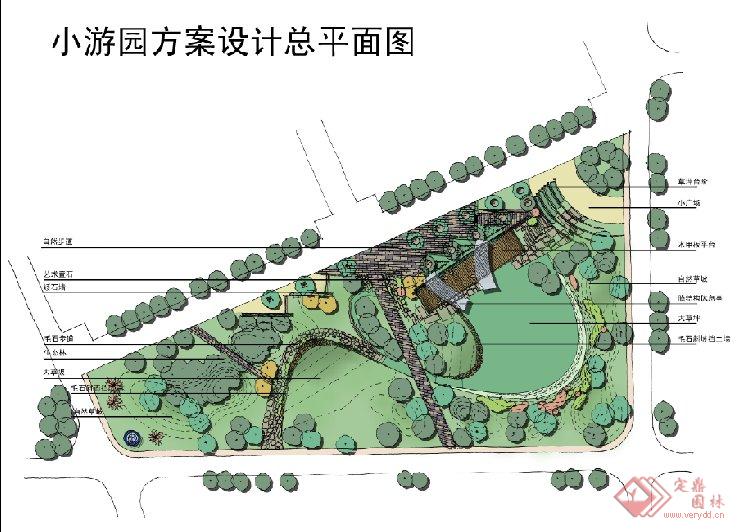 小游园方案设计总平面图的下载地址,园林效 果图,街头绿地,园林景观