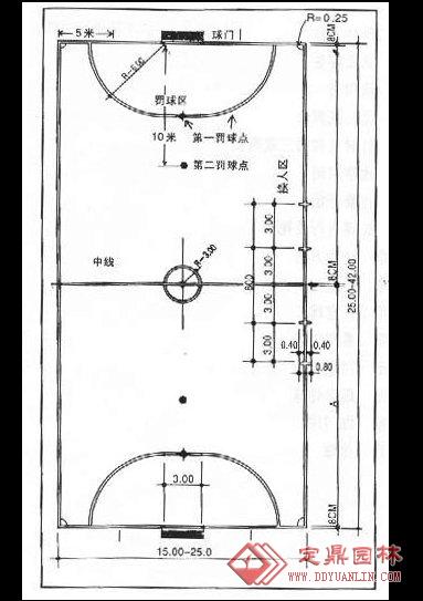 7人制足球场布置图的下载地址,建筑施工图纸,体育场馆,建筑设计施工