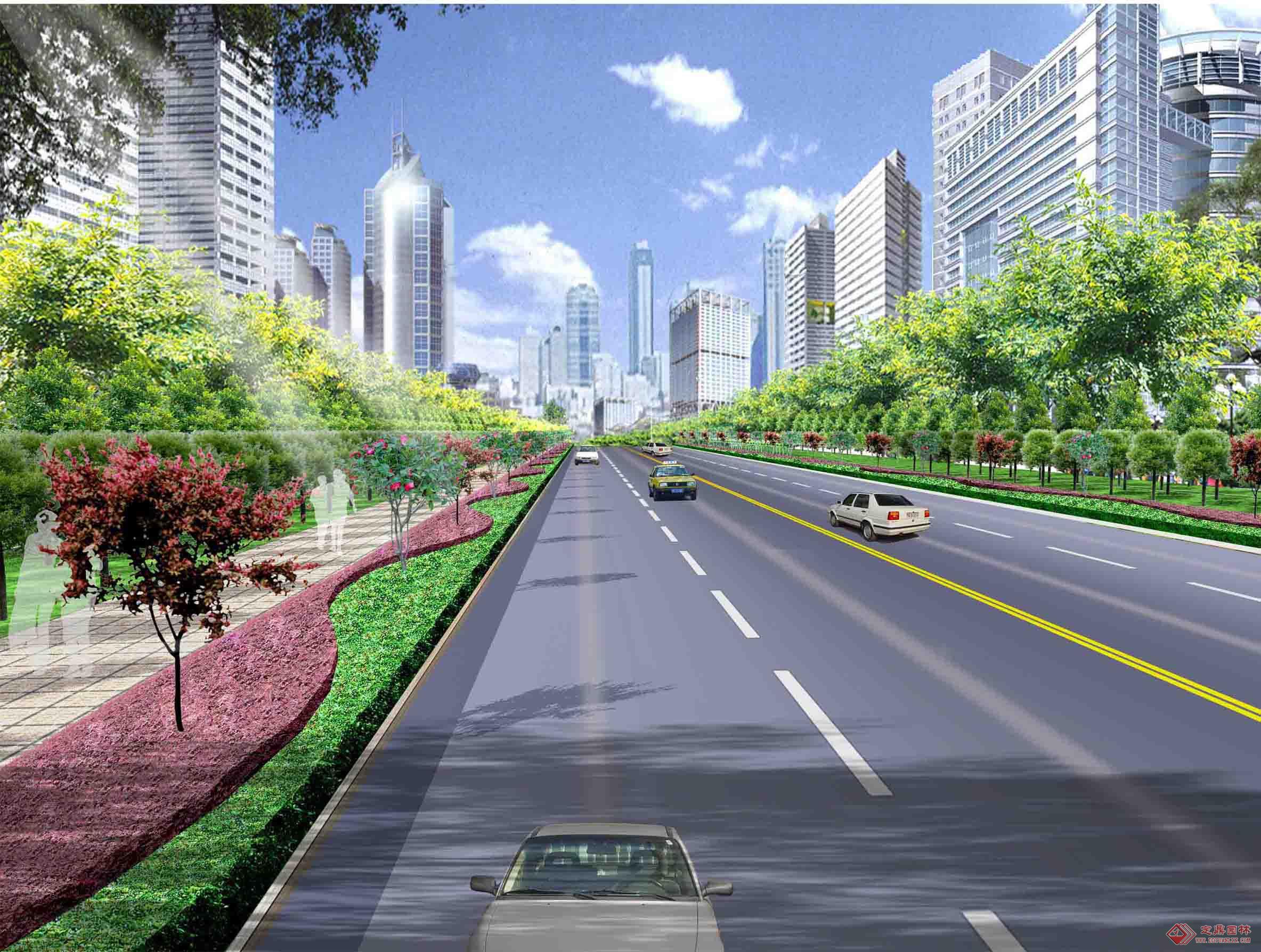 道路景观效果图下载-光辉城市
