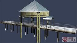 带玻璃亭的景观桥3D模型