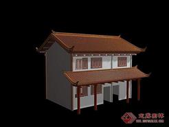 3DMAX 古建模型两层小楼PRJ格式（导入3D即可）