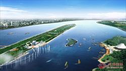 河中心岛屿滨水码头景观绿化方案效果图PSD源文件